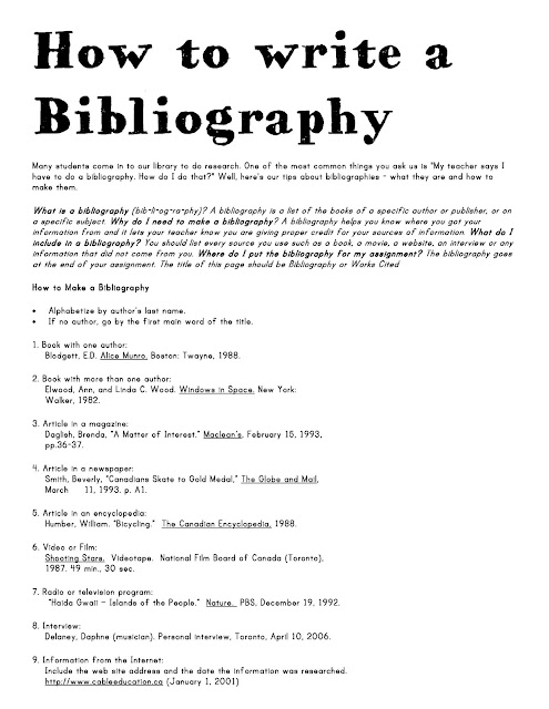 How to write a bibliography for research papers